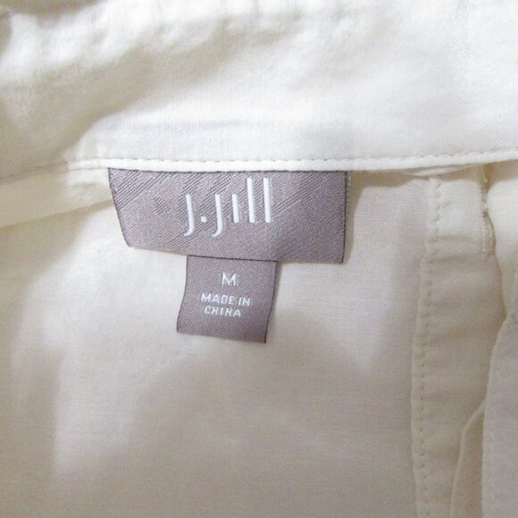 J. Jill Ivory Button Down Collared Blouse Size M - Picture 8 of 12